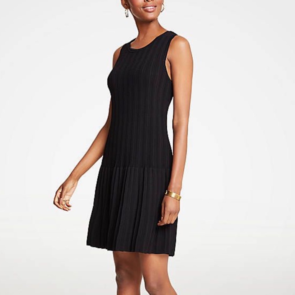 Ann taylor Pointelle Flounce Sweater Dress SP